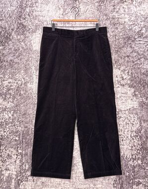 Uniqlo x Ines De La Fressange Pants 12 Womens Black Velvet Relax Straight